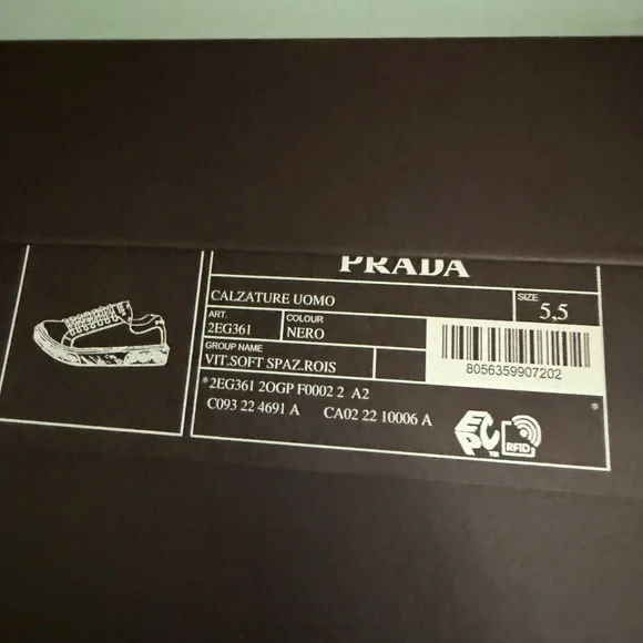 Prada Monochrome Platform Leather Sneakers - Picture 6 of 7